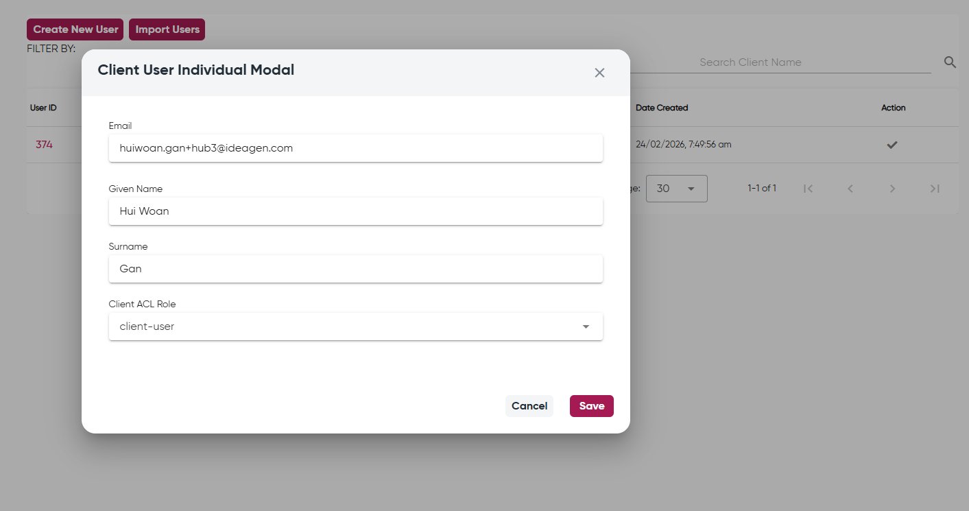 Edit user — assign Client ACL Role